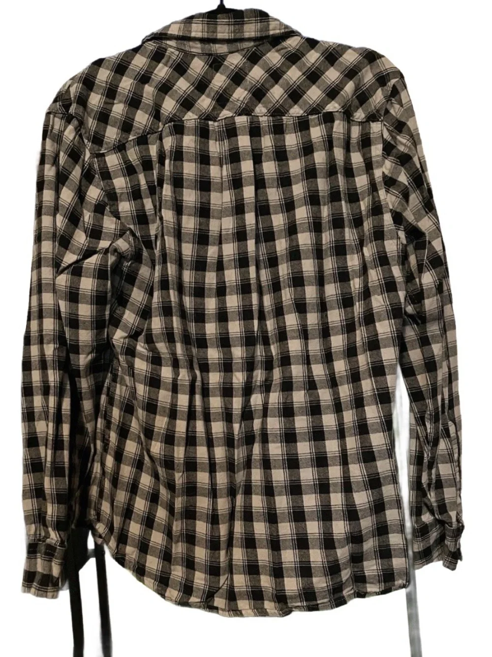 Levi's Men's Black & Gray Plaid Button-Down Shirt Size M